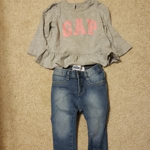 12 Mo Classic Gap Shirt w/ Old Navy Jeans Outift